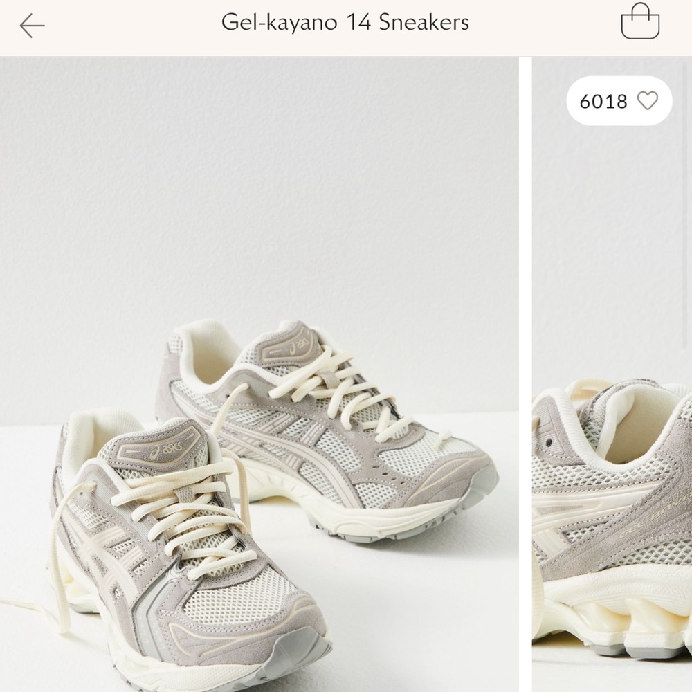 Asics gel-kayano 14 sneakers size 8 in white sage/smoke grey
